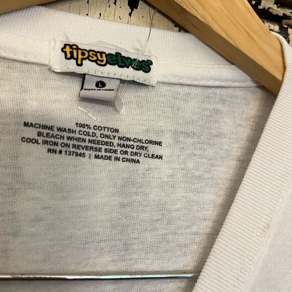 NWOT Tipsy Elves Halloween unisex T-shirt.  Here For the Boooooos!!!!  Size L. - Picture 5 of 9